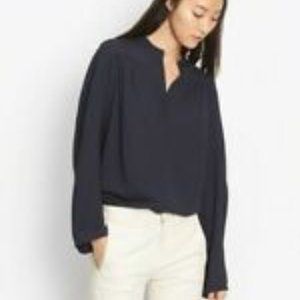VINCE. Shirred Back Yoke Silk Top